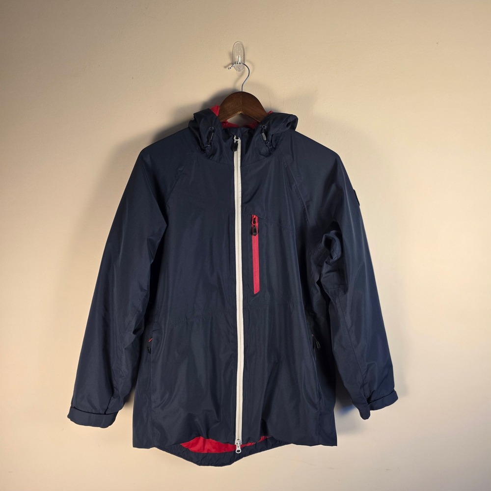 Chick-fil-A Team Style Oobe Jacket Mens Medium Navy Blue Hooded Windbreaker Logo
